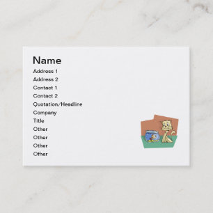 Cat and fish bowl clipart business card