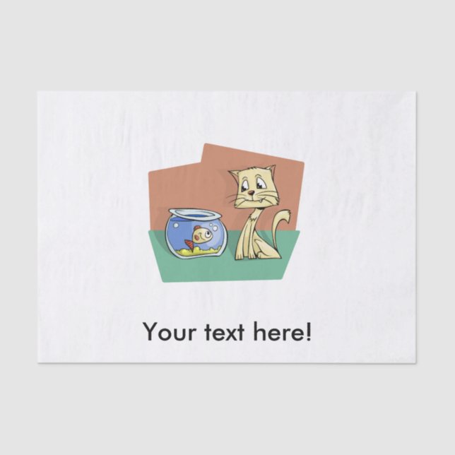 Cat and fish bowl clipart tissue paper (Front)