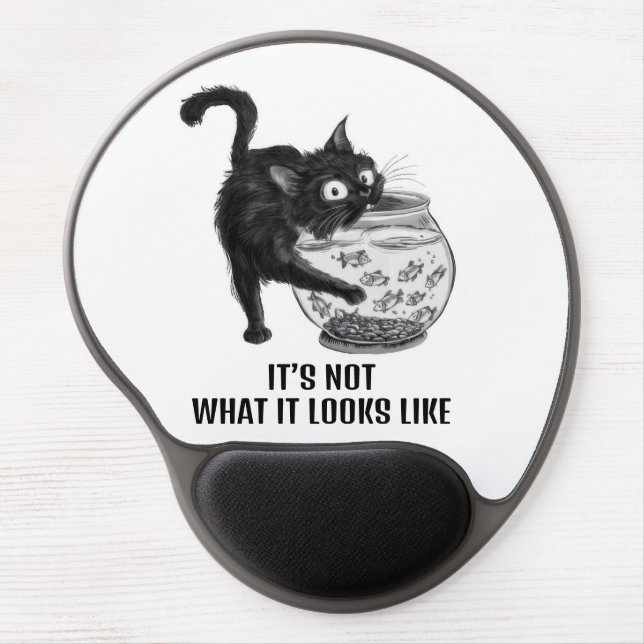 Cat and Fish Gel Mouse Pad (Front)