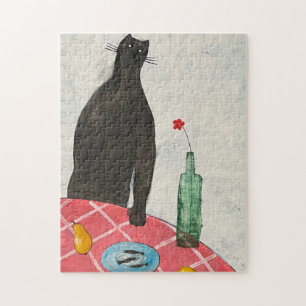 Cat and fish jigsaw puzzle