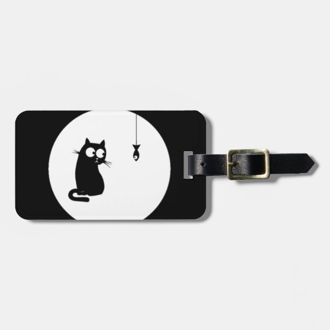 Cat and Fish Luggage Tag (Front Horizontal)