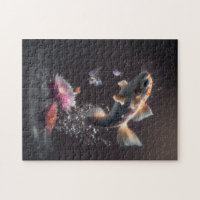 Cat with a Fish Poster, Zazzle