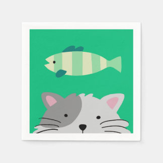 Cat and Fish Napkins