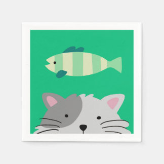 Cat and Fish Napkins