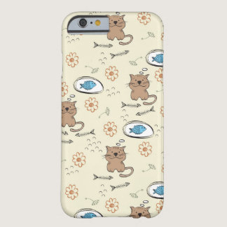 cat and fish pattern barely there iPhone 6 case