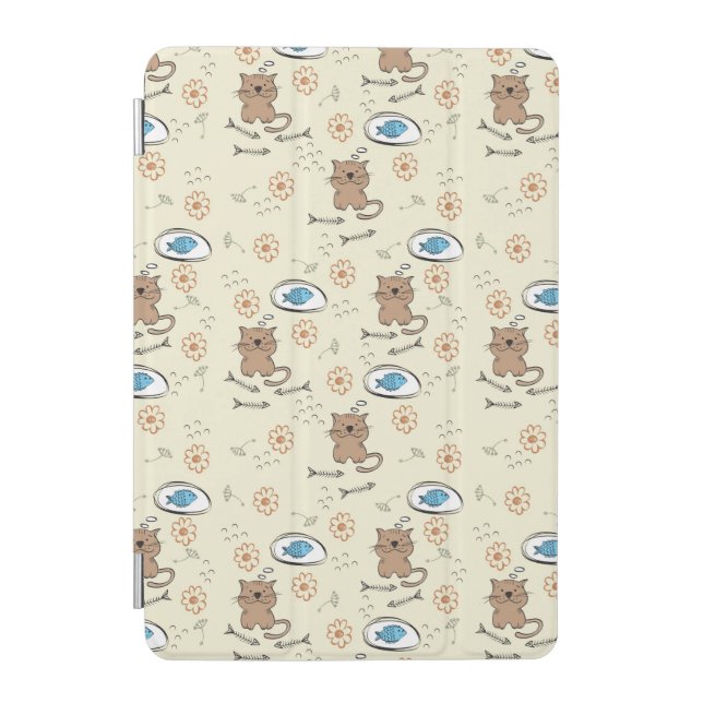 cat and fish pattern iPad mini cover (Front)