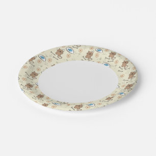 cat and fish pattern paper plates