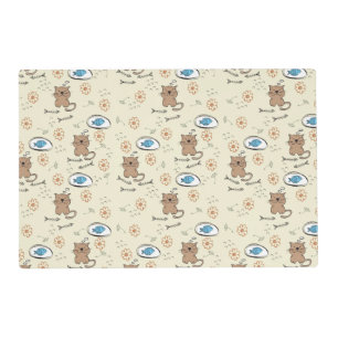 cat and fish pattern placemat