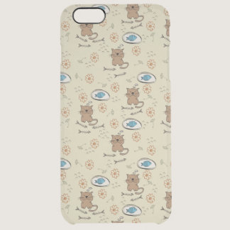cat and fish pattern clear iPhone 6 plus case