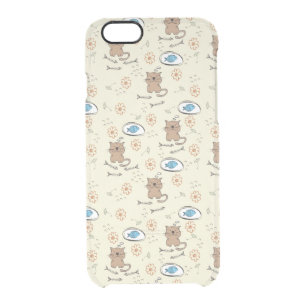 cat and fish pattern clear iPhone 6/6S case