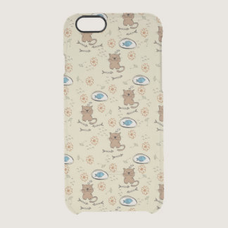 cat and fish pattern clear iPhone 6/6S case