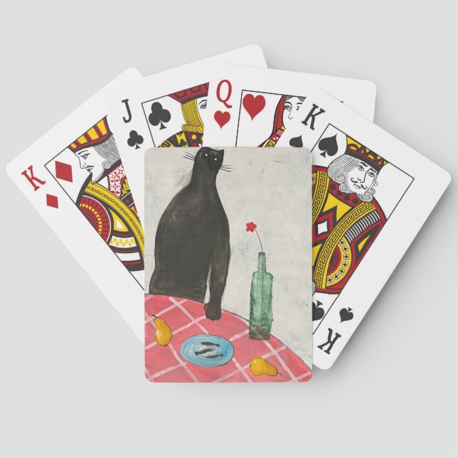 Cat and fish poker cards (Back)
