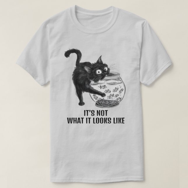 Cat and Fish Unisex T-Shirt (Design Front)