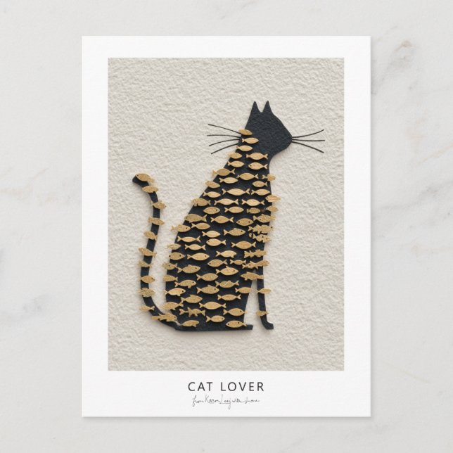 Cat and Fish v11 Postcard (Front)