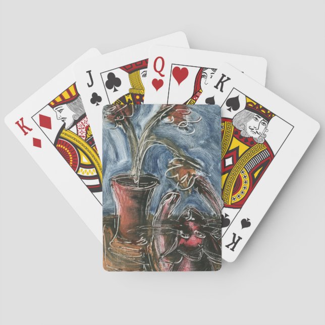 Cat and Flowerpot I Poker Cards (Back)