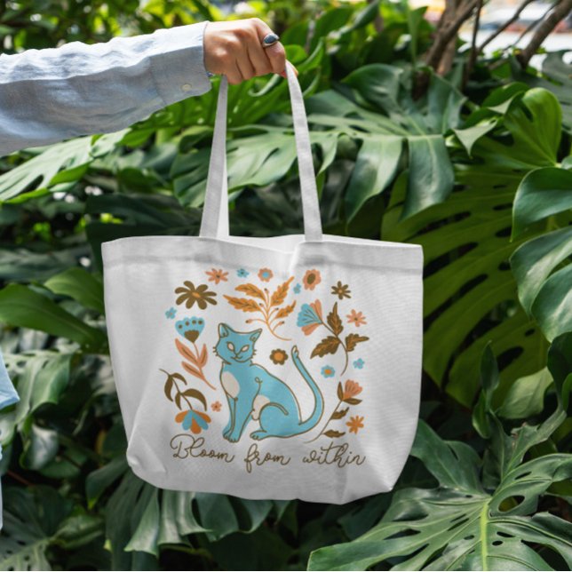 Cat And Flowers Tote Bag (Creator Uploaded)