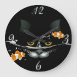 Cat And Goldfish  Wall Clock at Zazzle