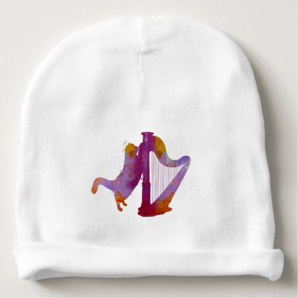 Cat and harp baby beanie