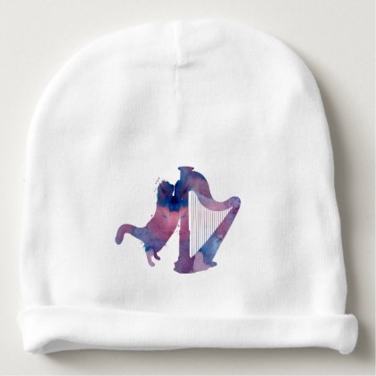 Cat and harp baby beanie