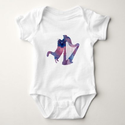 Cat and harp baby bodysuit