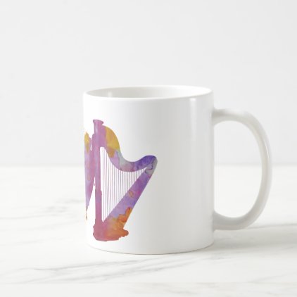 Cat and harp coffee mug