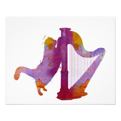 Cat and harp photo print