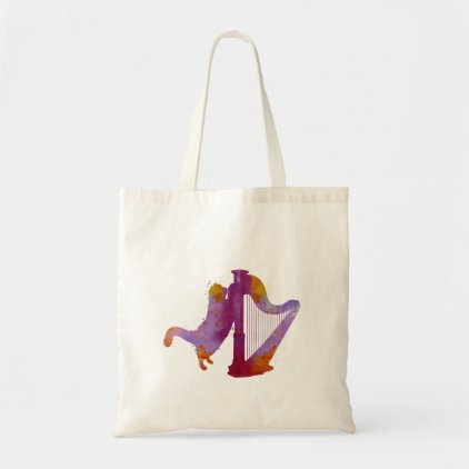 Cat and harp tote bag