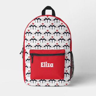 Cat and Hearts Monogrammed Backpack