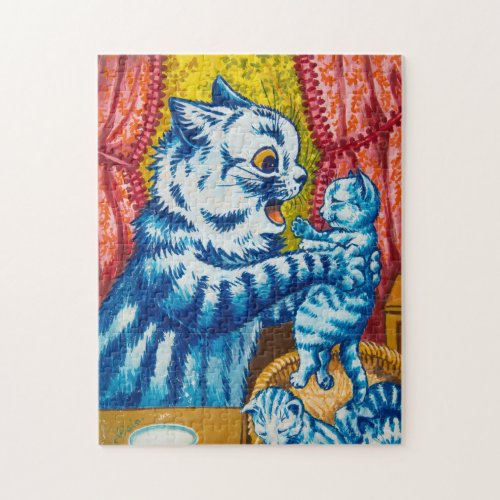 Cat and her Kittens by Louis Wain Jigsaw Puzzle