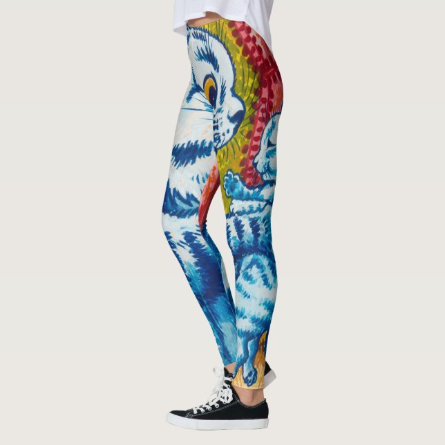 Cat and her Kittens by Louis Wain Leggings (Left)
