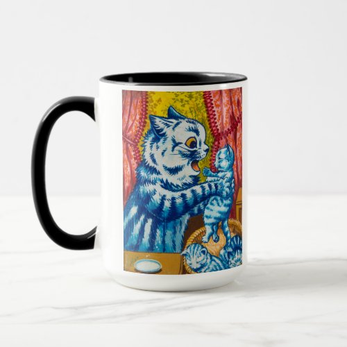 Cat and her Kittens by Louis Wain Mug