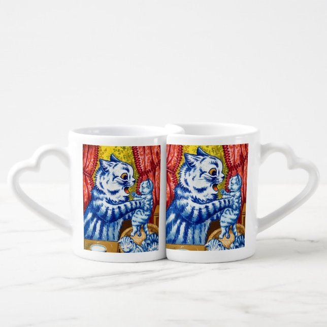 Cat and Her Kittens Coffee Mug Set (Front Nesting)