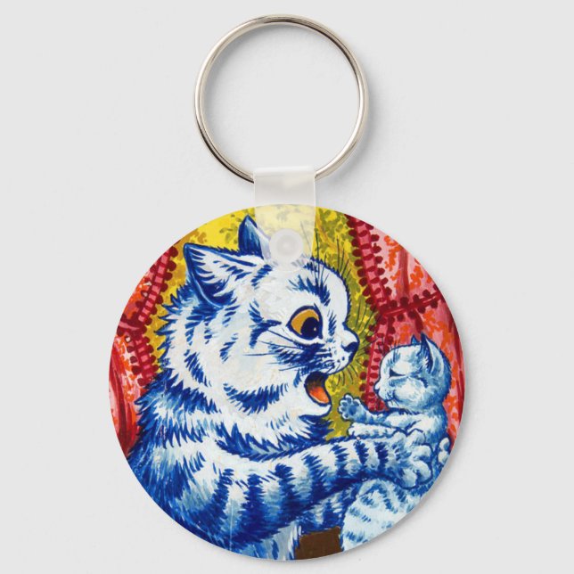 Cat and Her Kittens Keychain (Front)