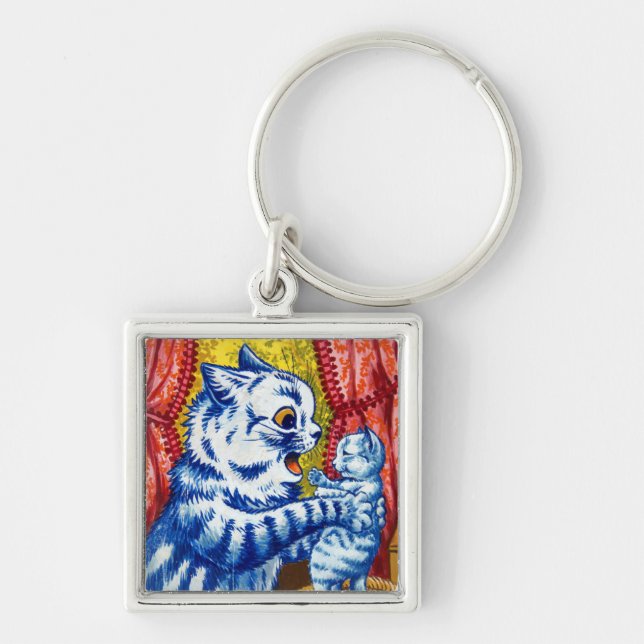 Cat and Her Kittens Keychain (Front)