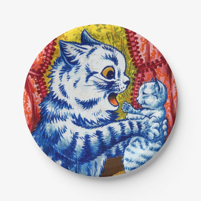 Cat and Her Kittens Paper Plates (Front)
