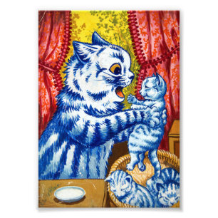 Cat and Her Kittens Photo Print