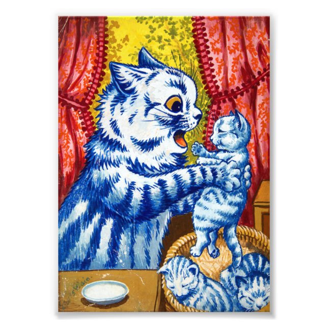 Cat and Her Kittens Photo Print (Front)