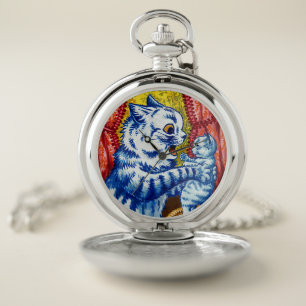 Cat and Her Kittens Pocket Watch