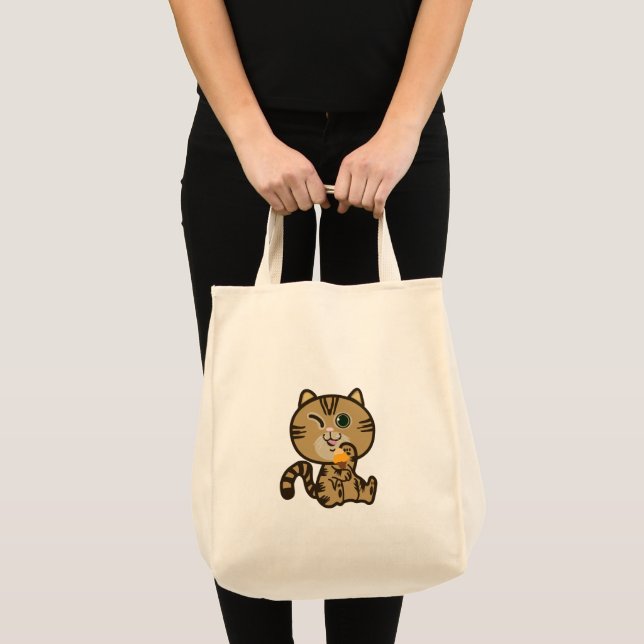cat and ice-cream tote bag (Front (Product))