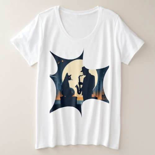 cat and Jazzman Plus Size T_Shirt