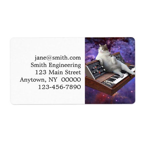 Cat and keyboard label