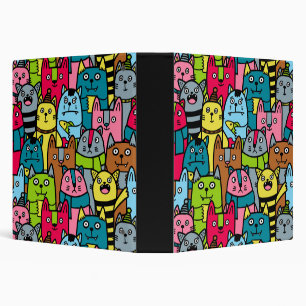 Cat and kittens 3 ring binder