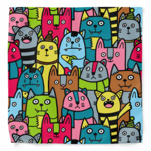 Cat and kittens bandana