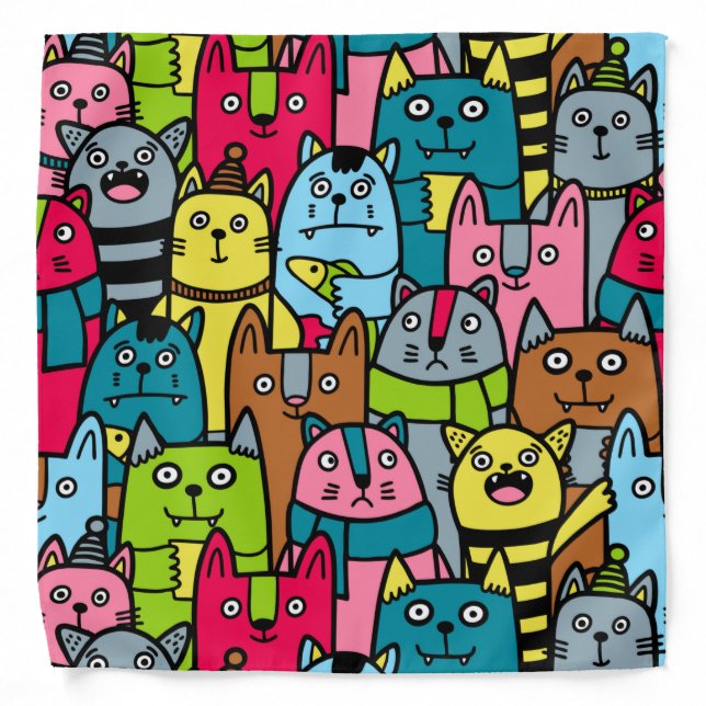 Cat and kittens bandana (Front)