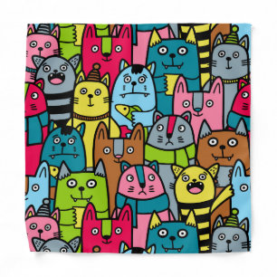Cat and kittens bandana