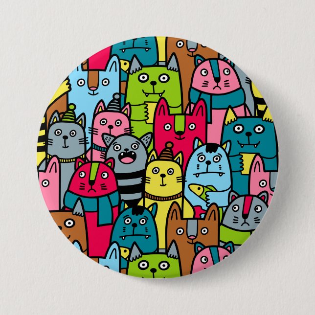 Cat and kittens button (Front)
