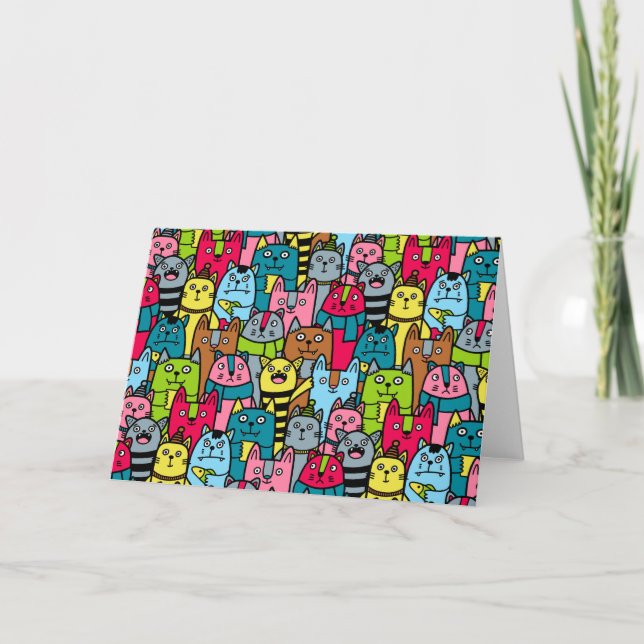 Cat and kittens card (Front)