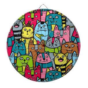 Cat and kittens dart board