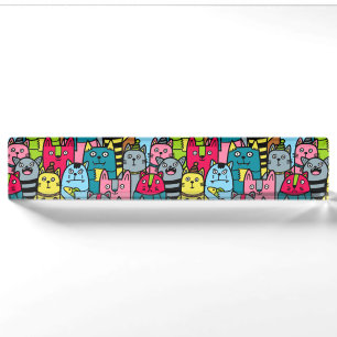Cat and kittens desk name plate