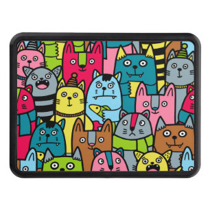 Cat and kittens hitch cover